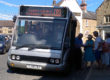 The community bus for Beaminster. Picking up passengers from the town.