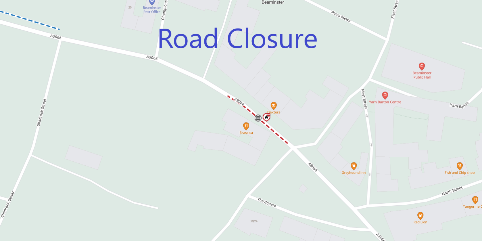 A3066 Road Closure Discover Beaminster